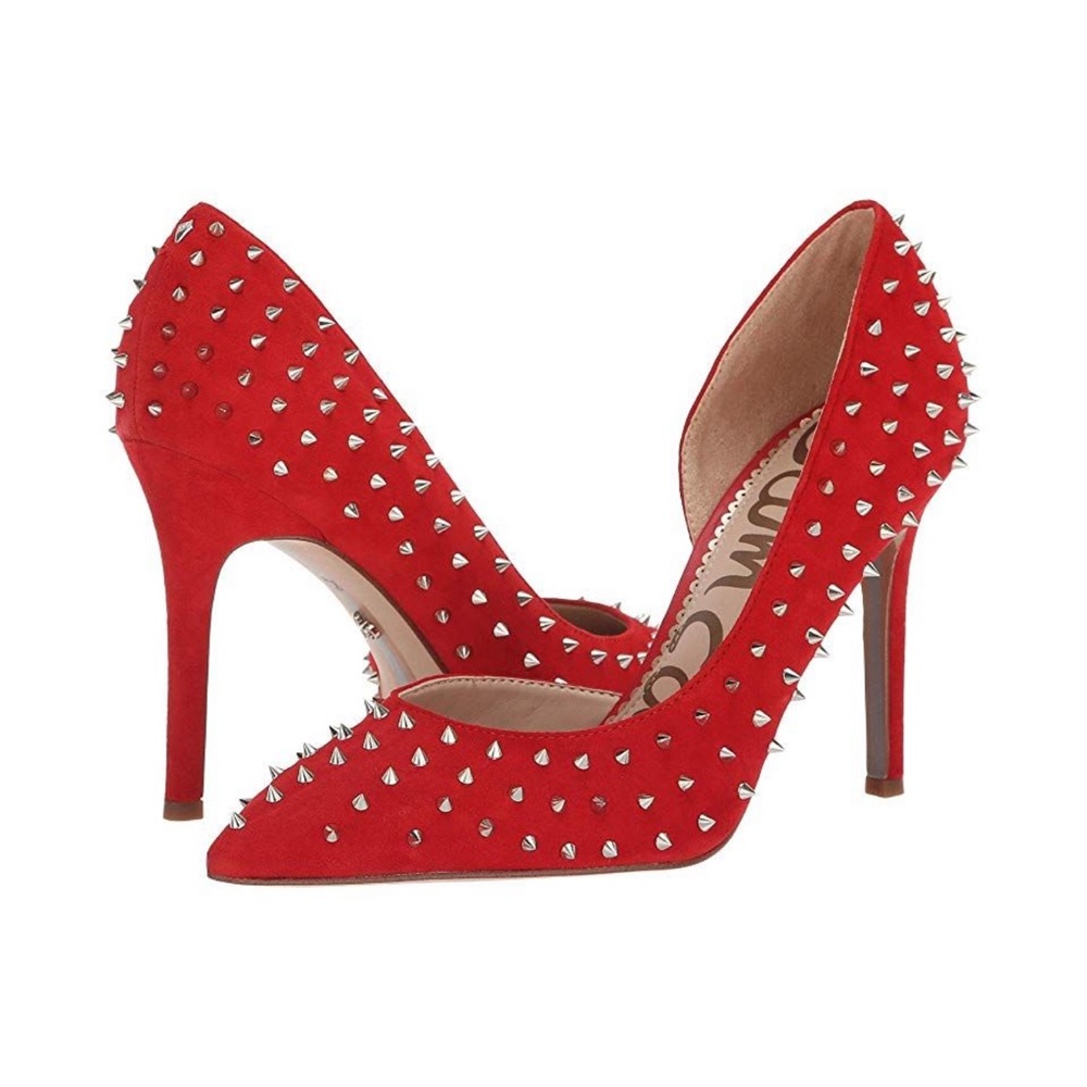 Sam Eldelman, Red studded suede heels 👠, Size 7.5 US